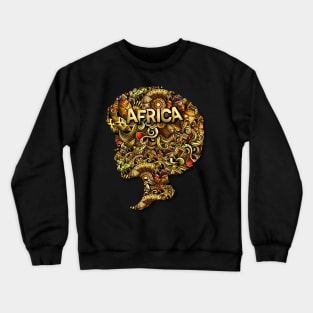 Afrocentric Queen | Rooted In Strength | Black Woman's Silhouette With African Art Crewneck Sweatshirt